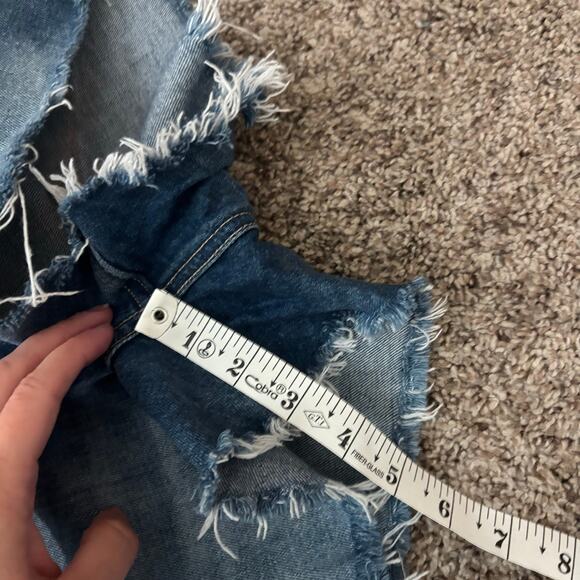 Paige Margot High Rise Cut Off Jean Short Sz 26 Blue - Picture 9 of 10